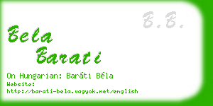 bela barati business card