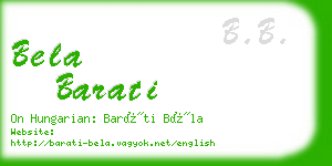 bela barati business card